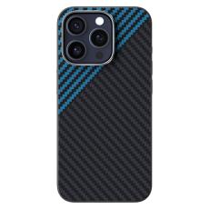 ABEEL - ABEEL iPhone 15 Pro Skal MagSafe Kolfiber Svart Blå