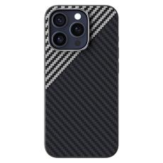 ABEEL - ABEEL iPhone 15 Pro Skal MagSafe Kolfiber Svart/Silver