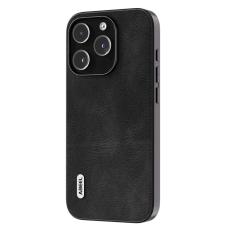 ABEEL - ABEEL iPhone 15 Pro Skal, Stöttålig Läder, Svart