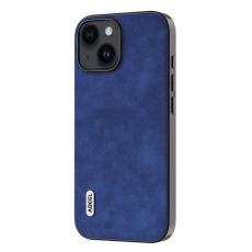 ABEEL - ABEEL iPhone 15 Skal Anti-drop Texturerad PU Läder Blå