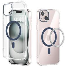 ABEEL - ABEEL iPhone 15 Skal MagSafe Anti Scratch Klar TPU Blå