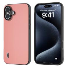 ABEEL - ABEEL iPhone 16 Plus Skal &Auml;kta L&auml;der Anti-repor Rosa
