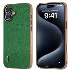 ABEEL - ABEEL iPhone 16 Plus Skal &Auml;kta L&auml;der + PC + TPU - Gr&ouml;n
