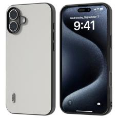 ABEEL - ABEEL iPhone 16 Plus Skal &Auml;kta L&auml;der PC+TPU Telefonfodral Vit