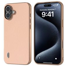 ABEEL - ABEEL iPhone 16 Plus Skal Horizon Series L&auml;der TPU - Rosa