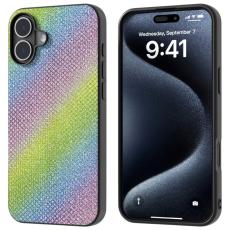 ABEEL - ABEEL iPhone 16 Plus Skal Rhinestone Textur Svart Kantskydd