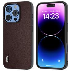 ABEEL - ABEEL iPhone 16 Pro Fodral &Auml;kta L&auml;der PC Telefon&ouml;verdrag - Kaffe