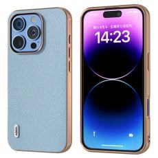 ABEEL - ABEEL iPhone 16 Pro Fodral &Auml;kta L&auml;der + PC + TPU - Baby Blue