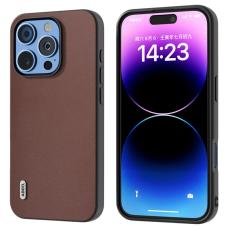 ABEEL - ABEEL iPhone 16 Pro Fodral &Auml;kta L&auml;der + PC + TPU - Kaffe