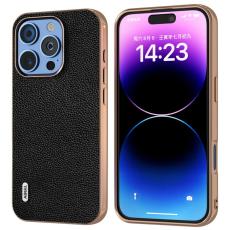 ABEEL - ABEEL iPhone 16 Pro Fodral &Auml;kta L&auml;der + PC + TPU - Svart