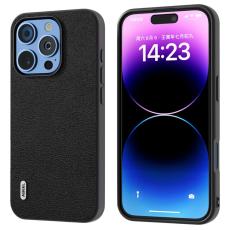 ABEEL - ABEEL iPhone 16 Pro Fodral &Auml;kta L&auml;der PC+TPU - Svart