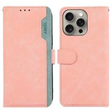 ABEEL - ABEEL iPhone 16 Pro Fodral RFID Blocker L&auml;der Flip - Rosa