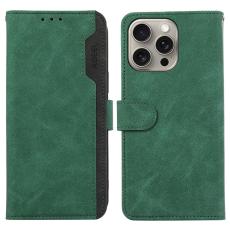ABEEL - ABEEL iPhone 16 Pro Fodral RFID-blockerande L&auml;der Flip Gr&ouml;n