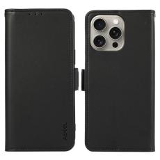 ABEEL - ABEEL iPhone 16 Pro Max L&auml;derfodral RFID Blocker St&auml;ll - Svart