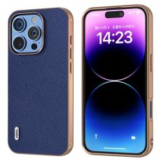 ABEEL - ABEEL iPhone 16 Pro Max Skal &Auml;kta L&auml;der + PC + TPU - Bl&aring;