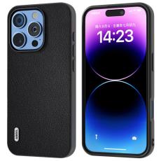 ABEEL - ABEEL iPhone 16 Pro Max Skal Anti-Drop &Auml;kta L&auml;der Svart