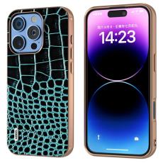 ABEEL - ABEEL iPhone 16 Pro Max Skal Electroplating Crocodile Midnight Green