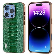 ABEEL - ABEEL iPhone 16 Pro Max Skal Elektropl&auml;terad Krokodil Gr&ouml;n