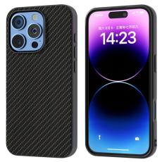 ABEEL - ABEEL iPhone 16 Pro Max Skal L&auml;der+PC+TPU Kolfiber Svart