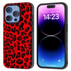 ABEEL - ABEEL iPhone 16 Pro Max Skal Leopardm&ouml;nster R&ouml;d PU+TPU