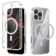 ABEEL - ABEEL iPhone 16 Pro Max Skal MagSafe Anti Scratch Transparent Rosa