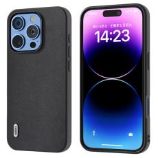 ABEEL - ABEEL iPhone 16 Pro Skal &Auml;kta L&auml;der + PC + TPU Skydd - Svart