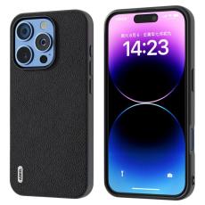 ABEEL - ABEEL iPhone 16 Pro Skal &Auml;kta L&auml;der + PC + TPU - Svart