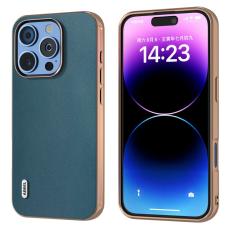 ABEEL - ABEEL iPhone 16 Pro Skal Electroplating &Auml;kta L&auml;der Gr&ouml;n