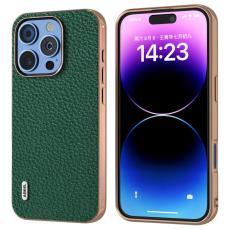 ABEEL - ABEEL iPhone 16 Pro Skal Star Series Grön Läder + TPU