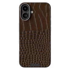 ABEEL - ABEEL iPhone 16 Skal MagSafe Kompatibel Krokodil Textur Kaffe