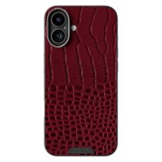ABEEL - ABEEL iPhone 16 Skal MagSafe Kompatibel Krokodil Textur R&ouml;d