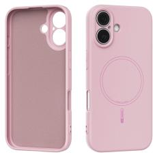 ABEEL - ABEEL iPhone 16 Skal MagSafe Kompatibel Liquid Silicone Rosa