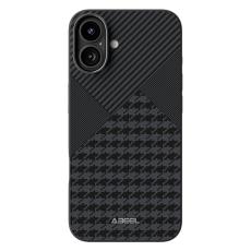 ABEEL - ABEEL iPhone 16 Skal MagSafe Micro-Pr&auml;gling TPU L&auml;der Svart