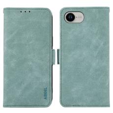 ABEEL - ABEEL iPhone 16e Fodral PU Läder Folio Ställ Baby Blue