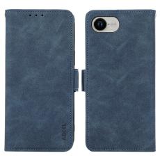 ABEEL - ABEEL iPhone 16e Fodral PU Läder Folio Ställ Blå RFID Blocking