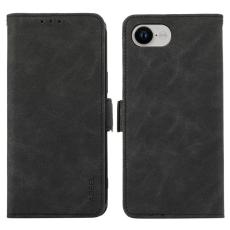 ABEEL - ABEEL iPhone 16e Fodral PU Läder Folio Ställ View RFID Blocker - Svart