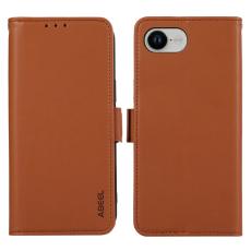 ABEEL - ABEEL iPhone 16e Skal Läder Fodral med RFID Skydd - Brun