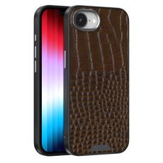 ABEEL - ABEEL iPhone 16e Skal MagSafe Kompatibel Krokodil Textur Kaffe