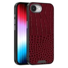 ABEEL - ABEEL iPhone 16e Skal MagSafe Krokodiltextur Röd