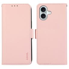 ABEEL - ABEEL iPhone 17 Fodral Läder med RFID-blockering - Rosa