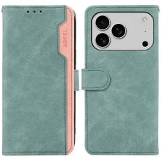 ABEEL - ABEEL iPhone 17 Pro Fodral Splicing Läder RFID Baby Blue