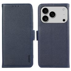 ABEEL - ABEEL iPhone 17 Pro Max Skal Litchi Textur L&auml;der RFID Bl&aring;