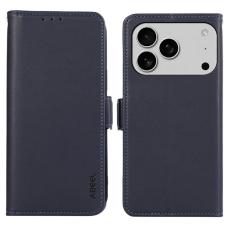 ABEEL - ABEEL iPhone 17 Pro Skal Läderfodral med RFID Skydd - Blå