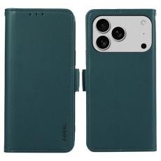 ABEEL - ABEEL iPhone 17 Pro Skal Läderfodral med RFID Skydd - Grön