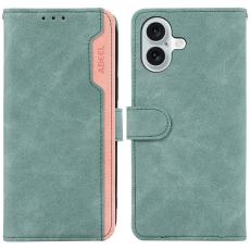 ABEEL - ABEEL iPhone 17 Skal Splicing Läder Flip Fodral Baby Blue