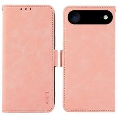 ABEEL - ABEEL iPhone Air Fodral PU Läder Folio Ställ Pink
