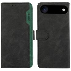 ABEEL - ABEEL iPhone Air Fodral Splicing Läder Flip Svart RFID Blocking