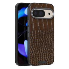 ABEEL - ABEEL Pixel 9 Pro Skal MagSafe Krokodiltextur Kaffe