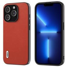 ABEEL - ABEEL Protective Case iPhone 13 Pro Max 6.7 tum Röd PU-Läder