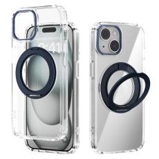 ABEEL - ABEEL Q-LUCK iPhone 15 Skal Shockproof med Rotating Kickstand - Mörkblå